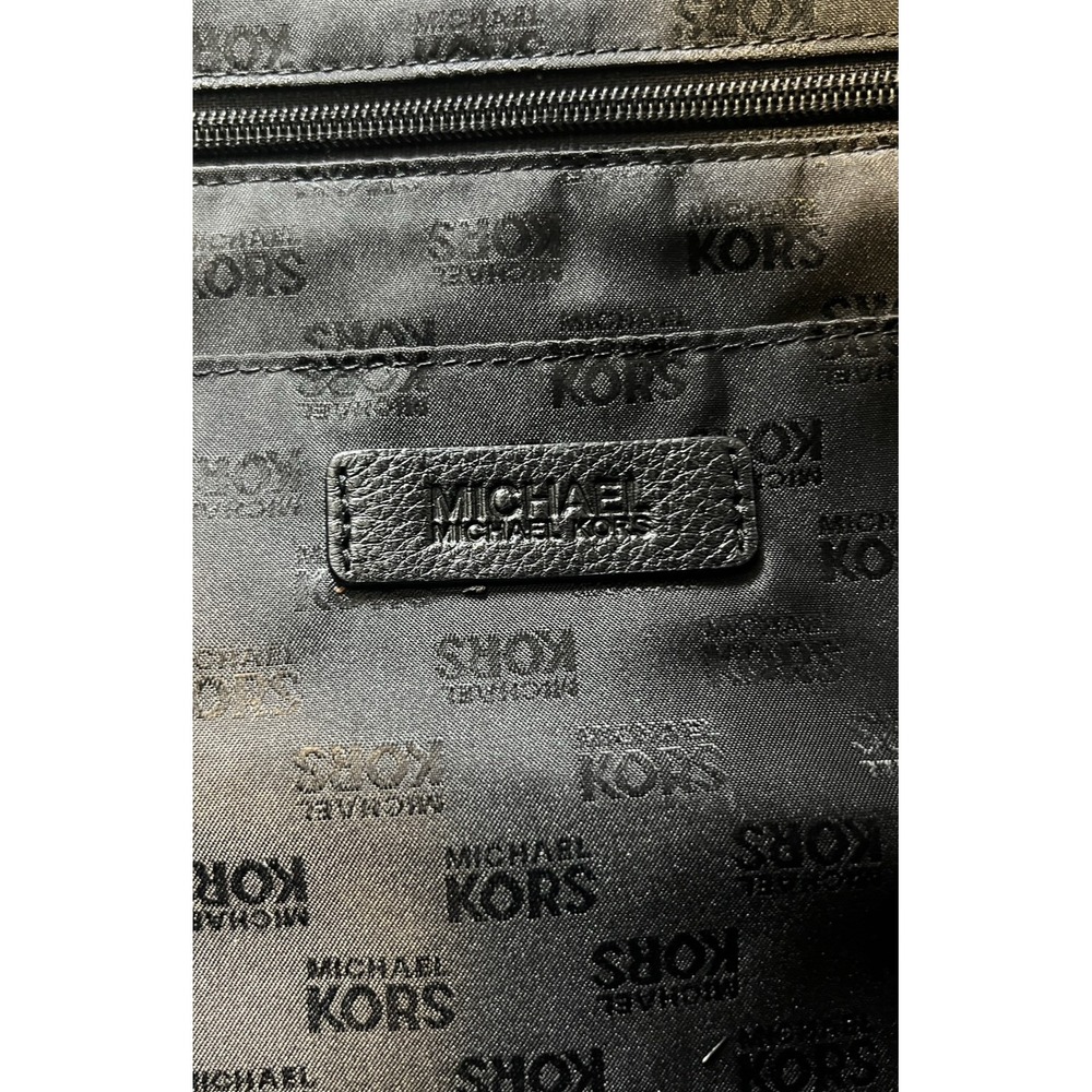 Michael Kors Black Pebble Leather Weekender Bag Luggage Satchel Bag Tote 16 x 13 - Picture 16 of 16
